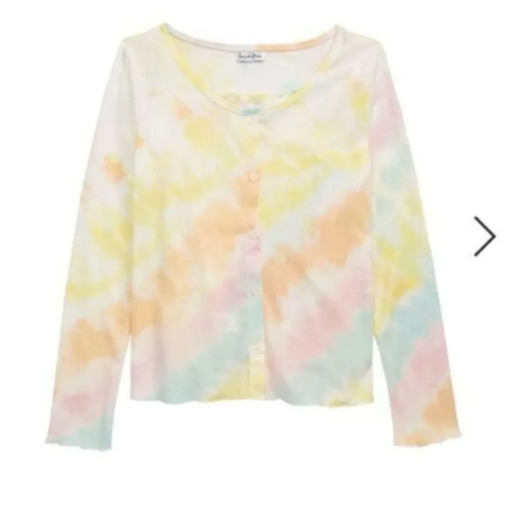 Nordstrom Love, Fire Girls Cardigan & Tank Set Tie Dye Rainbow Stripe XL NWT